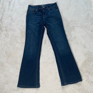 Jordache Girls Size 14 Bootcut Jeans Dark Wash Flare Retro Denim 5 Pocket EUC